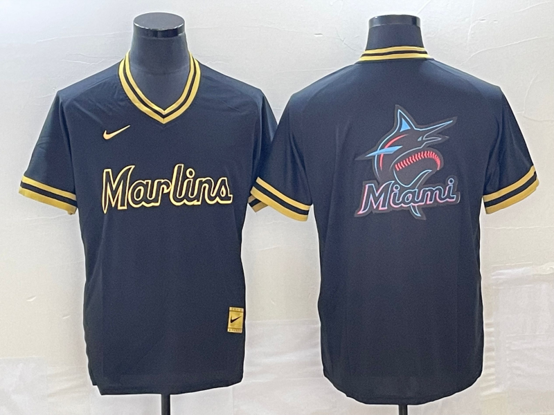 Men's Miami Marlins Black Team Jersey